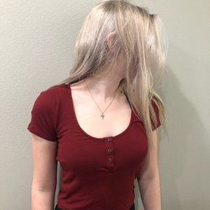 Forever 21 red button shirt!